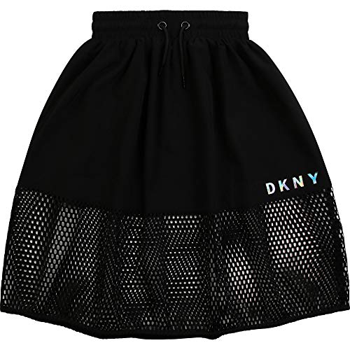 DKNY Falda Acampanada bimateria Joven Negro 10AÃ‘OS