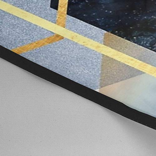 Dnwha Delantal Profesional Azul Marino y Dorado Geo de peluquería, Chal de poliéster de 55 x 66 Pulgadas, Apto para barbería o casa