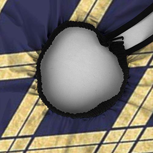 Dnwha - Vestido Azul Marino con Encaje Dorado Profesional para peluquería, Delantales y Herramientas de peluquería, Blanco, Talla única