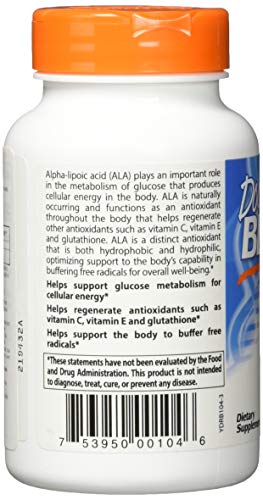 Doctor's Best Alpha Lipoic Acid, 150mg - 120 vcaps 120 unidades 110 g