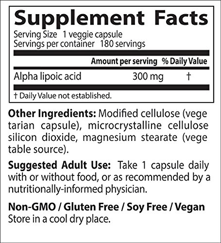 Doctor's Best Alpha Lipoic Acid, 300mg - 180 Vcaps 180 Unidades 140 g