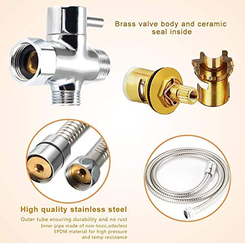 DoGeek Rociador Bidet, Bidet Sprayer Acero Inoxidable, Inodoro o Montaje en Pared, para Higiene Personal, Limpieza de Inodoro, Pañal para Bebé (Plata)