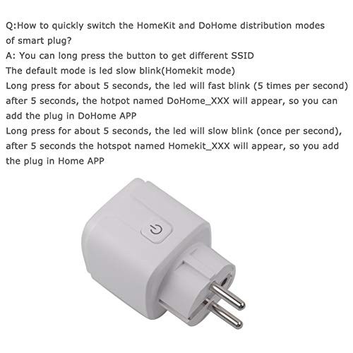 DoHome HomeKit Smart Plug Socket Outlet Switch funciona con Apple Home APP Alexa Google Assistant Timer Control de voz solo admite red WiFi de 2.4GHz (paquete de 2 piezas)