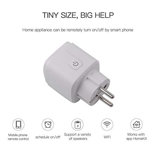 DoHome HomeKit Smart Plug Socket Outlet Switch funciona con Apple Home APP Alexa Google Assistant Timer Control de voz solo admite red WiFi de 2.4GHz (paquete de 2 piezas)