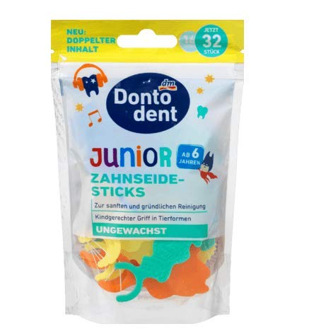 Dontodent - Palillos de seda dental para niños (32 unidades)