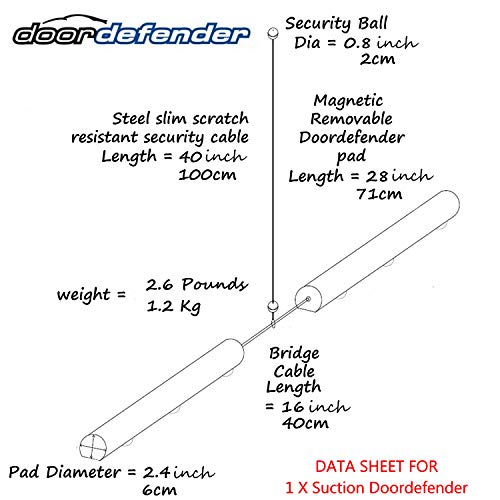 Doordefender negro estándar magnético protección de puertas de coche Dent.