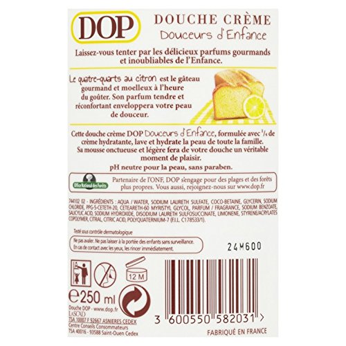 Dop Crema de Ducha placeres de la infancia en el perfume Quatre Quarts de limón 250 ml