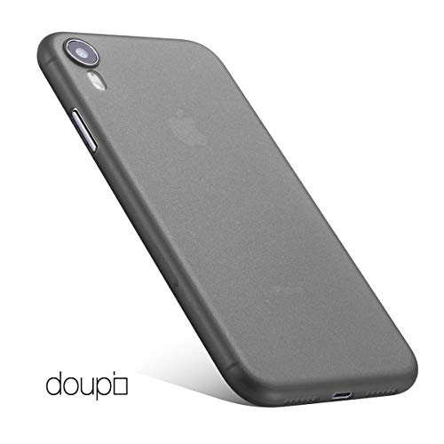 doupi UltraSlim Funda para iPhone XR (iPhone 10r) 6,1 Pulgada, Finamente Estera Ligero Estuche Protección, Negro