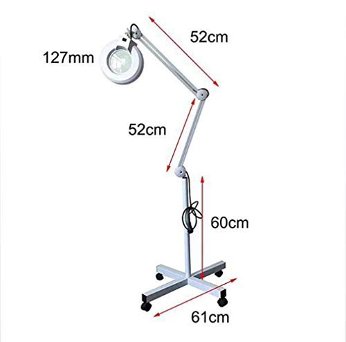 Dpliu 5X Lupa Lupa Ajustable Planta Apto for la manicura del salón de Belleza de la Piel de Lupa, Negro (Color : White)