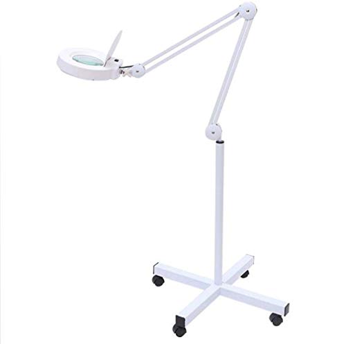 Dpliu 5X Lupa Lupa Ajustable Planta Apto for la manicura del salón de Belleza de la Piel de Lupa, Negro (Color : White)