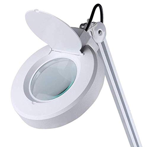 Dpliu 5X Lupa Lupa Ajustable Planta Apto for la manicura del salón de Belleza de la Piel de Lupa, Negro (Color : White)