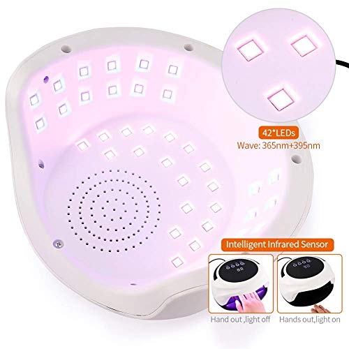 Dpliu 98W del secador del Clavo de la lámpara UV Intelligent Sensor de uñas 42Leds UV lámpara 20/60/90 / 120S intervalo La definición Pantalla LED for el Clavo del Gel del Salón de Arte