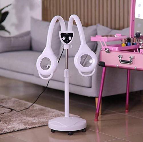 Dpliu Nail 8X de Doble Cabezal LED del salón de Belleza de luz fría Iluminación Comercial Lámpara de Aumento de Cristal de la lámpara sin Sombra de Ojos Belleza Lámpara de pie con Polea y regul