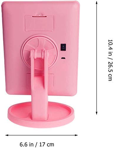 Dpliu USB de Maquillaje Espejo de baño con Leds de luz de la Pantalla táctil portátil Encendido for Arriba del Espejo cosmético Bandeja de Almacenamiento con for el hogar del Recorrido