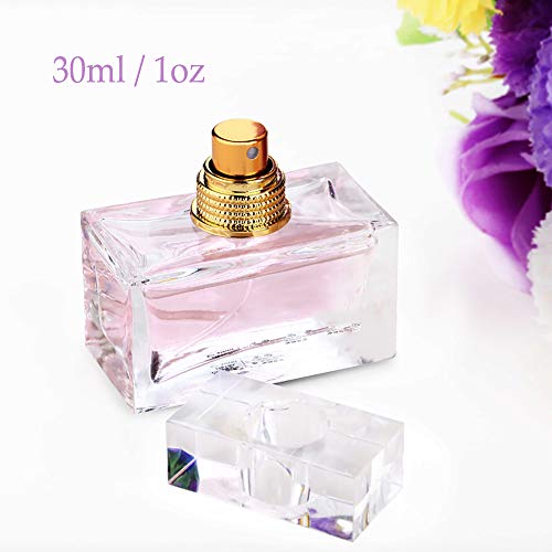 DQM Perfume para Mujer, Perfumes de Fragancia Floral Elegante y Fresca Duradera, Elemento de Cristal Brillante Cabezal rociador de Aluminio - Melocotón/Jazmín/Vainilla, 30ml / 1oz