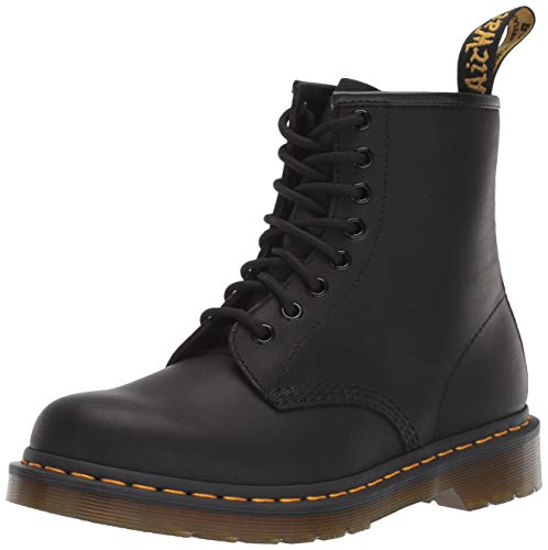 Dr. Martens 1460 8 Eye Boot, Botas de cuero Unisex, Negro (Black Greasy), 43 EU