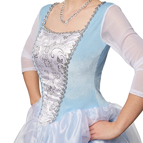 dressforfun Disfraz de Princesa Cenicienta | Vestido de Fiesta Hecho de Tela Brillante | Enaguas Brillantes de Tul (L | no. 301885)