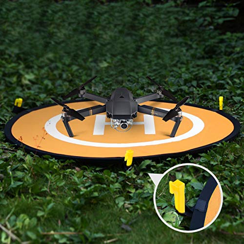 Drone Landing Pad, WisFox Universal Waterproof D 75 cm / 30 '' Pads portátiles de aterrizaje plegables para RC Drones Helicopter, PVB Drones, DJI Mavic Pro Phantom 2/3/4 Pro, Antel Robotic