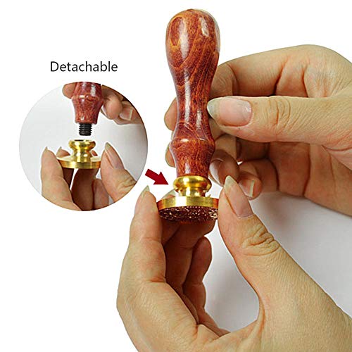Dsaren Kit de Sello de Cera Retro Sello de Lacre con 2 Sello Latón Cera Cuchara y Caja de Regalo (Para ti+ rosa)
