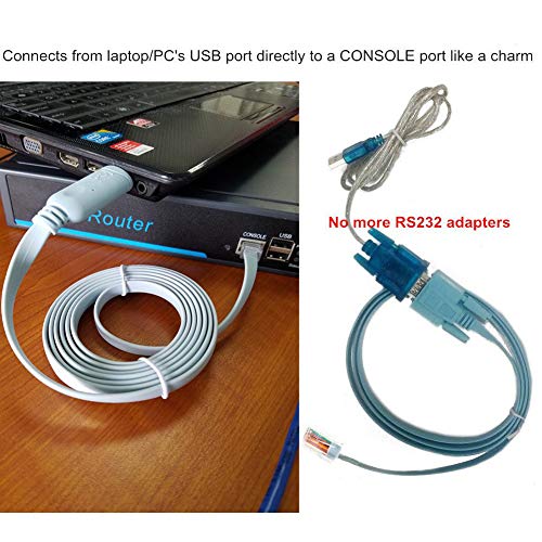 DSD TECH SH-RJ45P Cable de USB a Consola con Chip PL2303RA para conmutadores Cisco Routers 1.8M / 5.9FT