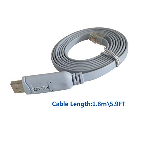 DSD TECH SH-RJ45P Cable de USB a Consola con Chip PL2303RA para conmutadores Cisco Routers 1.8M / 5.9FT