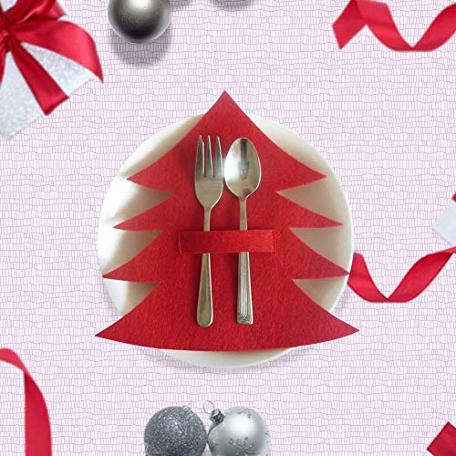 duhe189014 Cuchillo y Cubierta de Tenedor - 4 Piezas de vajilla Porta, Tipo de árbol de Navidad Regalos de decoración vajilla Bolsas Benefit