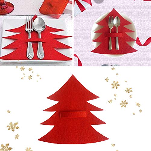 duhe189014 Cuchillo y Cubierta de Tenedor - 4 Piezas de vajilla Porta, Tipo de árbol de Navidad Regalos de decoración vajilla Bolsas Benefit