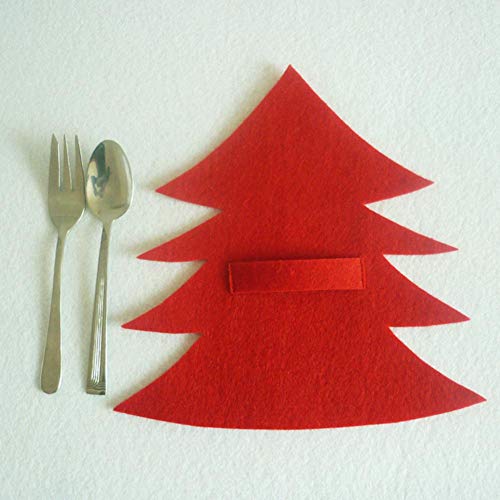duhe189014 Cuchillo y Cubierta de Tenedor - 4 Piezas de vajilla Porta, Tipo de árbol de Navidad Regalos de decoración vajilla Bolsas Benefit