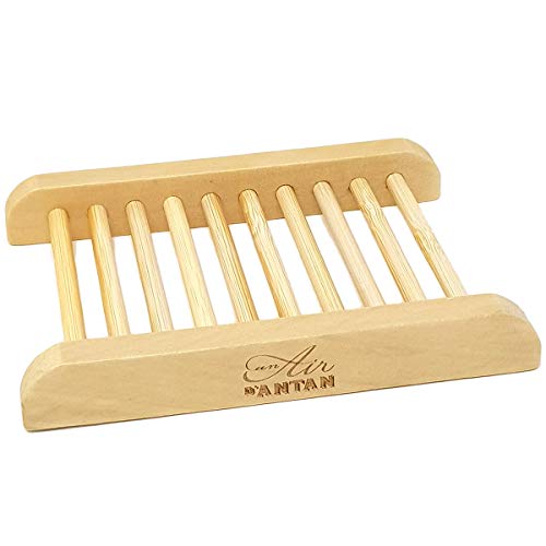 Dúo Jabonera De Madera Más Un Jabón Un Air D'Antan® /Aromático De Flor De Cerezo, Fresia/Aceite De Argán Orgánico/Manteca De Karité Orgánica, Sin Parabeno,100g/Regalo Mujer/Regalo Original