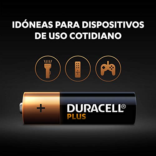 Duracell Plus AA - Pilas Alcalinas paquete de 4, 1.5 Voltios LR06 MX1500