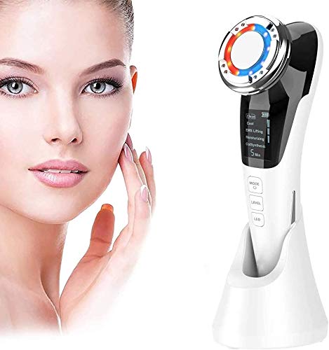 DXDUI Masaje reafirmante, Levantamiento Facial del frío/Calor Piel EMS + Massager Rojo/Azul Arrugas Anti-envejecimiento de la luz