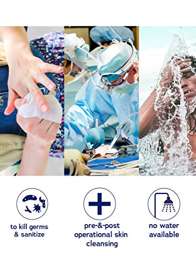 DYMACARE Toallitas antibacterianas baño en cama - Desinfección piel sin enjuague para adultos - Toallitas húmedas antibacterianas eliminación de gérmenes cuerpo, manos y cara