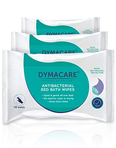 DYMACARE Toallitas antibacterianas baño en cama - Desinfección piel sin enjuague para adultos - Toallitas húmedas antibacterianas eliminación de gérmenes cuerpo, manos y cara