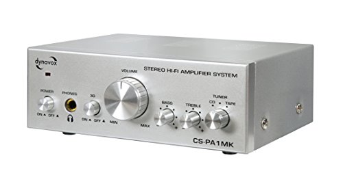 Dynavox CS-PA 1MK - Amplificador de audio (2.0, 50 W, 20 - 30000 Hz, 6.3 mm, 230 V), color plateado