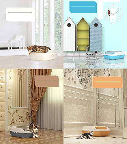 DZL Gatos Aseo Arenero Abierto para Mascotas Gatos 56 * 39 * 26cm Bandeja Sanitaria Plástica con Pala Bandeja Arena para Gatos Aseo Mascotas (Azul Cielo)