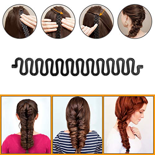 E-More 25pcs Accesorios de Peinado, Herramientas Accesorios Hacedor Braid Cabello Trenzado Peinado Clip Herramientas para Diseño de Espuma para Niñas Mujeres con pelo DIY