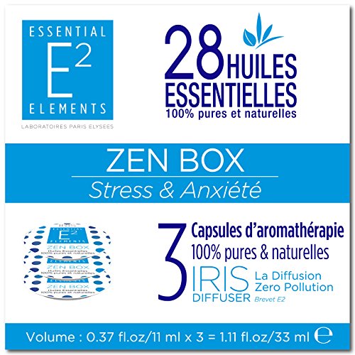 E2 Zen Box IRIS con 28 aceites esenciales 100% puros y naturales / Para combatir el estrés y la ansiedad