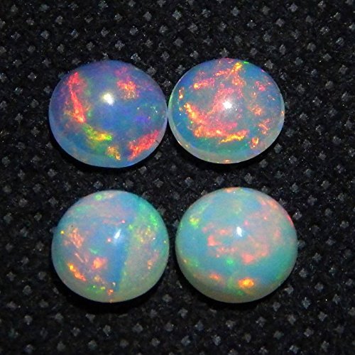 Earth Gems Park Super Fine Quality Gems Jewelry 4.5 MM 10 PIECE NATURAL ETHIOPIAN WELO FIRE OPAL CABOCHON'S Code:- BF-34329