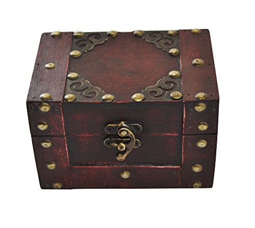 EAST-WEST Trading GmbH Cofre pequeño de Madera, Cuadrado, Vale como joyero o para Regalar Dinero.