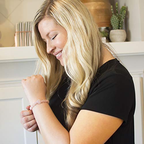 Easy Mom and Baby - Pulsera para bebé y madre, perlas de cuarzo rosa, para crear una conexión durante la lactancia materna rosa Rosa. Talla:neues Design