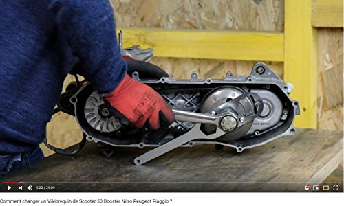 Easyboost Herramienta Llave Bloqueo de Embrague para Scooter 50 Aerox Jog-R Mach-G Booster Bw's Rocket Next Nitro Ovetto Speedfight Buxy Zip NRG Vespa GY6 -Tuerca 34, 39 y 41mm-Desmontaje Universal