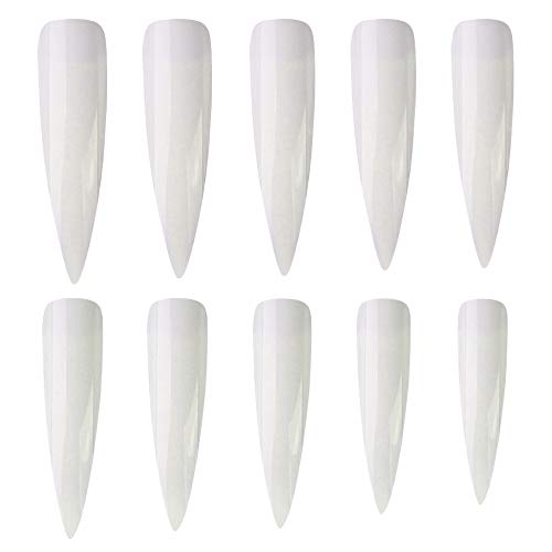Ebanku 500 piezas Largo Puntas de Uñas Postizas Estilete, 10 Tamaños Artificial de Acrílico de Falso Uñas Clavo Para Familia de Bricolaje o Uso Profesional del Salón