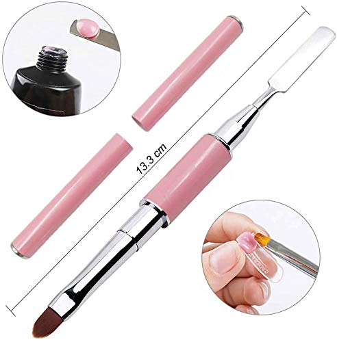 Ebanku Uñas Postizas de Acrílico Clear, Alargador de uñas de gel Kit de Gel de Extensión de Uñas con pincel de polietileno de doble punta y selector de pinzas para uñas de 5 piezas