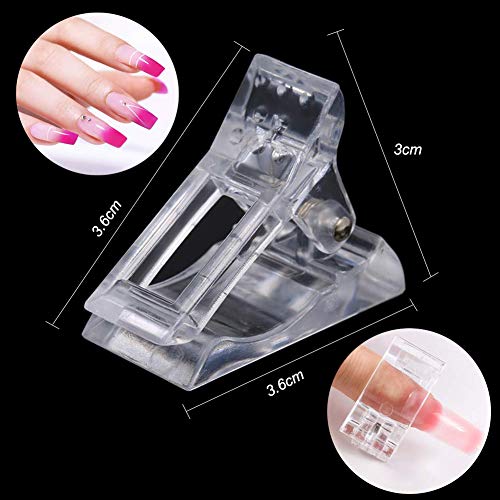 Ebanku Uñas Postizas de Acrílico Clear, Alargador de uñas de gel Kit de Gel de Extensión de Uñas con pincel de polietileno de doble punta y selector de pinzas para uñas de 5 piezas