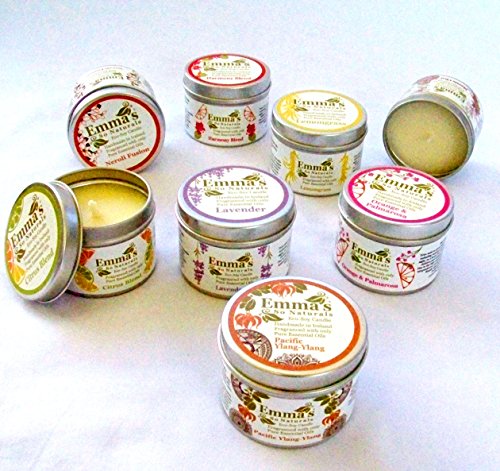 Eco soja vela perfumada de Emma en una lata con tapa con Neroli La fusión
