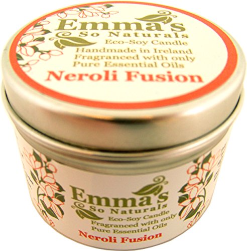 Eco soja vela perfumada de Emma en una lata con tapa con Neroli La fusión