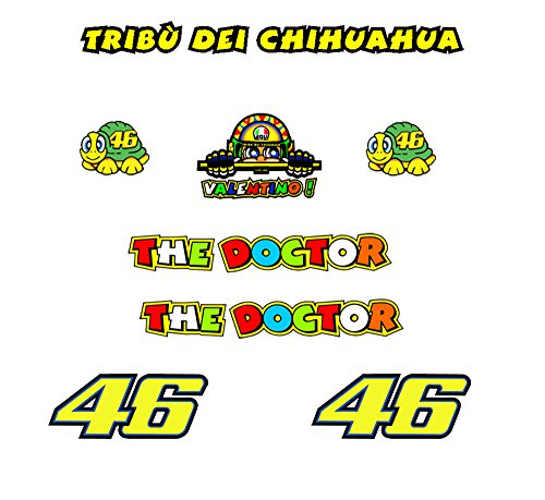 Ecoshirt QI-5VYV-19YD Pegatinas Tribu Chihuahua Rossi Vr46 R328 Stickers Aufkleber Decals Autocollants Adesivi, Amarillo
