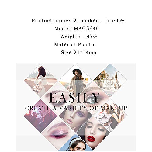Edary brochas de maquillaje profesional con mango de diamante 21 piezas brochas de maquillaje de sirena brochas de maquillaje colorete base de sombra de ojos herramientas de belleza