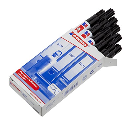 edding 3000-001 - Marcador permanente, 10 unidades, color negro