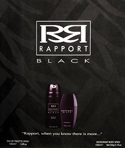 Eden Clásicos Rapport Negro 100ml Eau de Toilette 150 ml Body Spray Set de regalo para él, 1er Pack (1 x 100 ml)